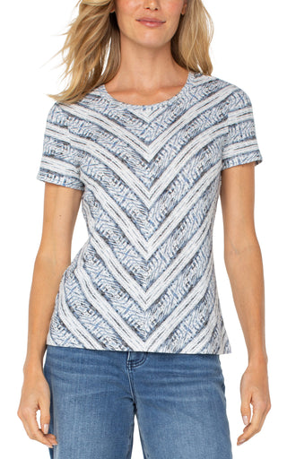 Short Sleeve Miter Top in Indigo