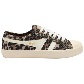 Gola Women's Coaster Animal Print Trainer Tan/Off White