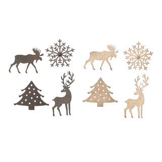 Textured Metal Holiday Icon Shaped Magnets, 2 Finishes, 4 Styles
