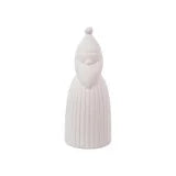 Stoneware Bisque Santa Shaped LED Light, White (Batteries Included)