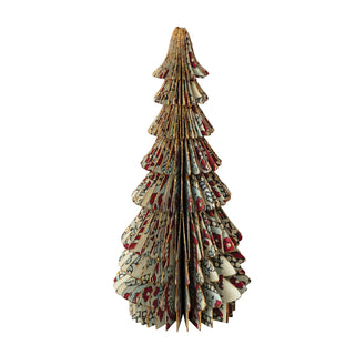 Handmade Recycled Block Printed Paper Folding Honeycomb Tree with Vintage Pattern