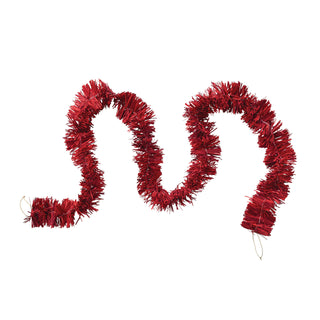 Handmade Recycled Paper Tinsel Garland in Kraft Box, Red