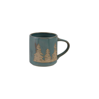 16 oz. Stoneware Mug with Wax Relief Trees, Blue (Each One Will Vary)