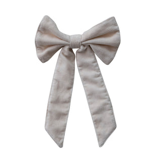 Cotton Velvet Clip-on Bow