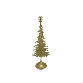 Metal Tree Shaped Taper Holder, Verdigris Finish