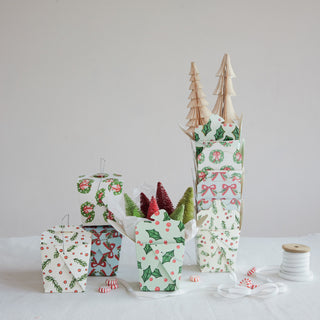 Paper take-out box gift box with holiday pattern by Creative Co-op – view 2
