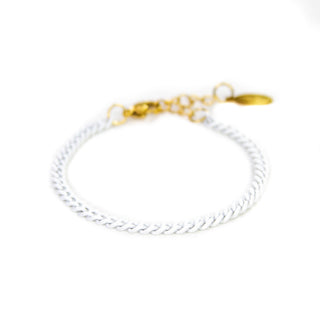 White Curb Chain Bracelet