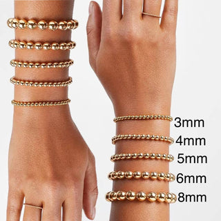 Gold Filled Beaded Bracelets: 2mm