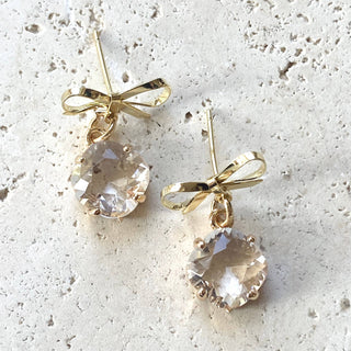 Bow Earrings with Crystal